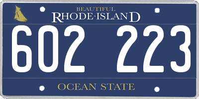 RI license plate 602223