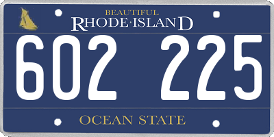 RI license plate 602225