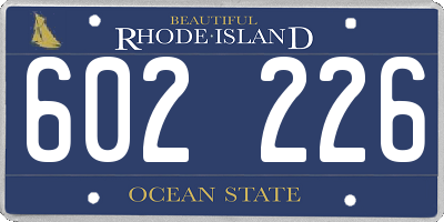 RI license plate 602226