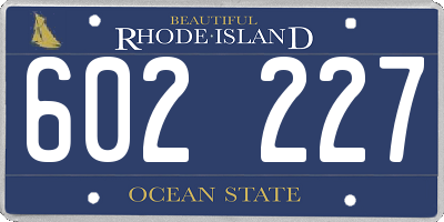 RI license plate 602227