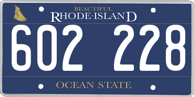 RI license plate 602228