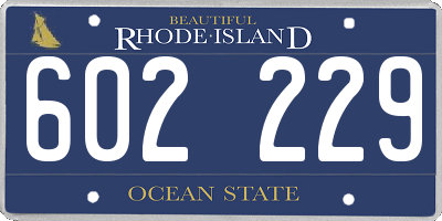 RI license plate 602229