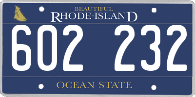RI license plate 602232