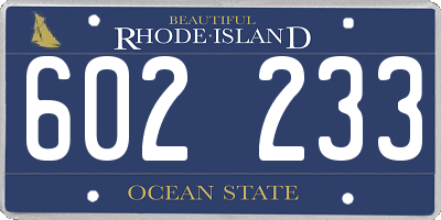 RI license plate 602233