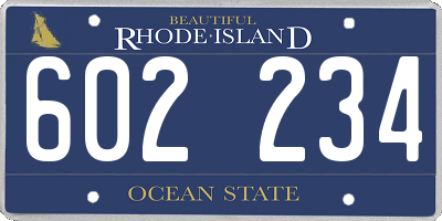 RI license plate 602234