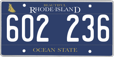 RI license plate 602236