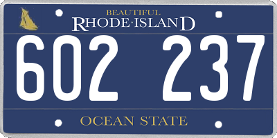 RI license plate 602237