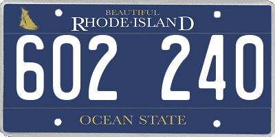 RI license plate 602240