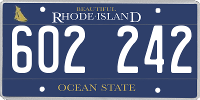 RI license plate 602242