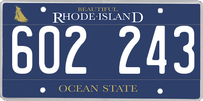 RI license plate 602243