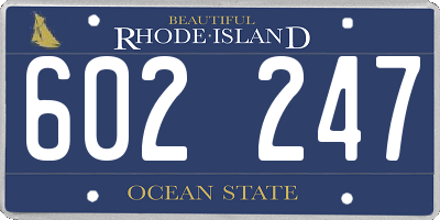 RI license plate 602247