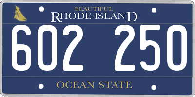 RI license plate 602250