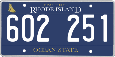 RI license plate 602251