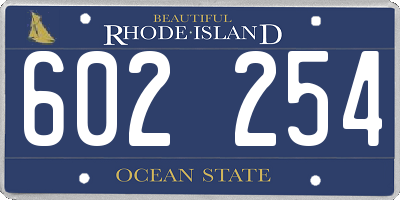 RI license plate 602254