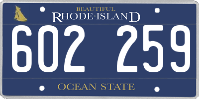 RI license plate 602259