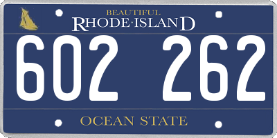 RI license plate 602262