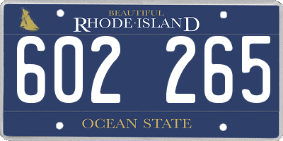 RI license plate 602265