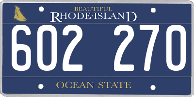 RI license plate 602270