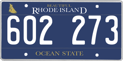 RI license plate 602273