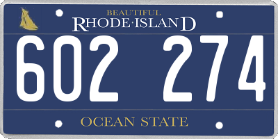 RI license plate 602274