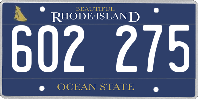 RI license plate 602275