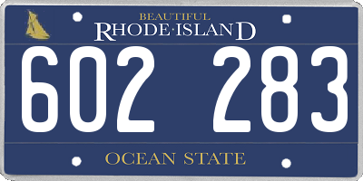 RI license plate 602283