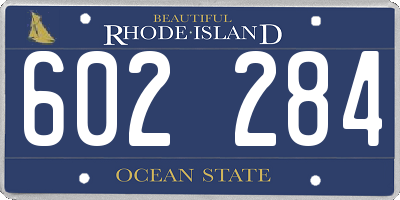 RI license plate 602284