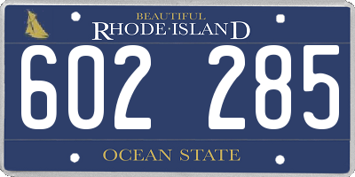 RI license plate 602285