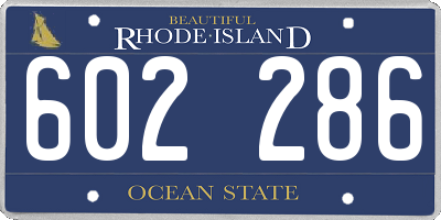 RI license plate 602286