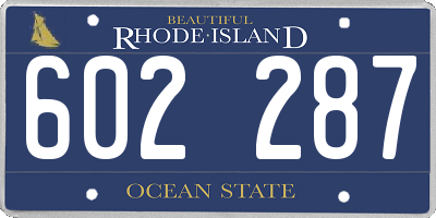 RI license plate 602287