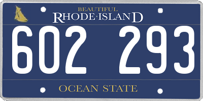 RI license plate 602293