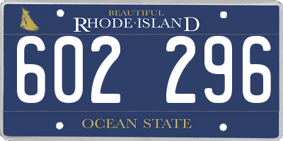 RI license plate 602296