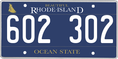 RI license plate 602302