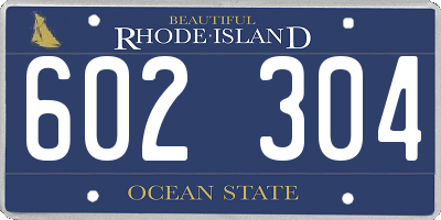 RI license plate 602304