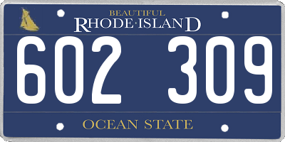 RI license plate 602309