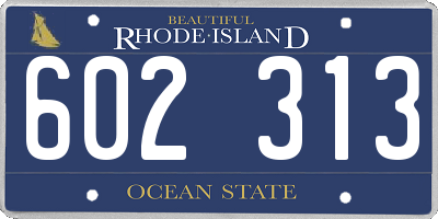 RI license plate 602313