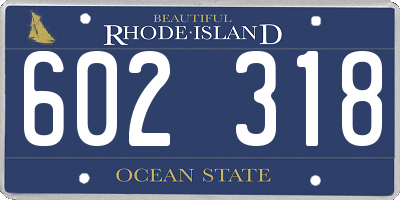 RI license plate 602318