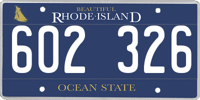 RI license plate 602326
