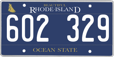 RI license plate 602329