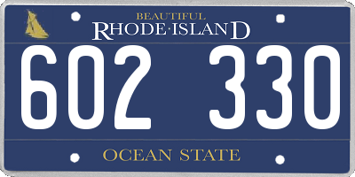 RI license plate 602330