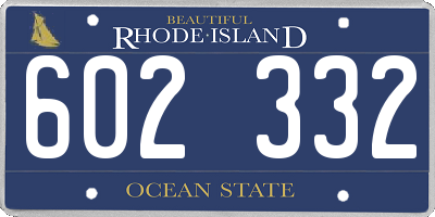 RI license plate 602332
