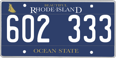 RI license plate 602333