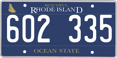 RI license plate 602335
