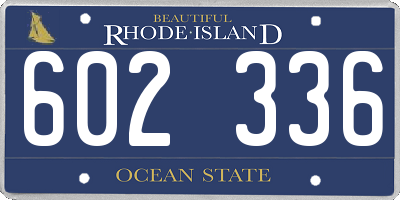 RI license plate 602336