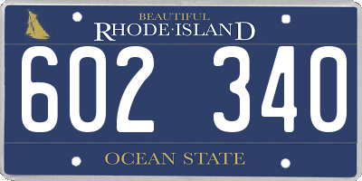 RI license plate 602340