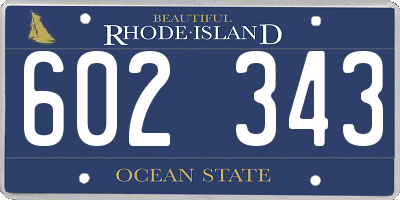 RI license plate 602343