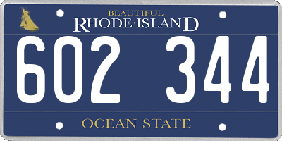 RI license plate 602344