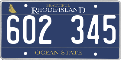 RI license plate 602345
