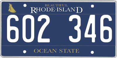 RI license plate 602346