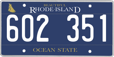RI license plate 602351